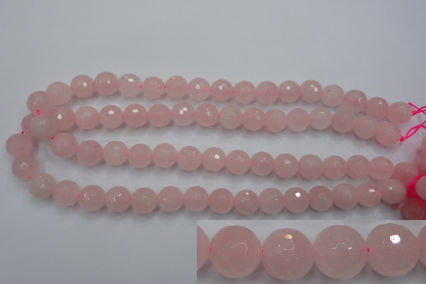 CRQ266 15.5 inches 12mm faceted round rose quartz beads