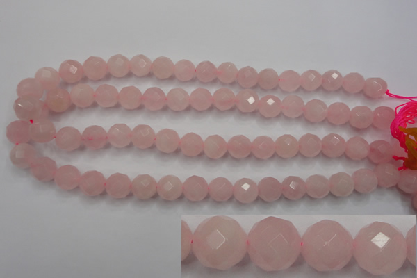 CRQ267 15.5 inches 12mm faceted round rose quartz beads