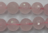 CRQ268 15.5 inches 14mm faceted round rose quartz beads