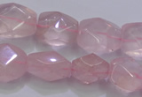 CRQ275 12*15mm – 15*19mm faceted nuggets rose quartz beads