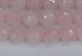 CRQ282 15.5 inches 8mm faceted round rose quartz beads wholesale