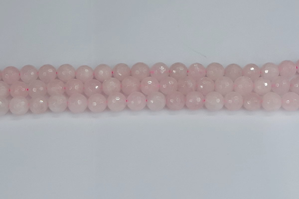 CRQ283 15.5 inches 10mm faceted round rose quartz beads wholesale