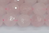 CRQ284 15.5 inches 12mm faceted round rose quartz beads