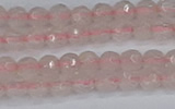 CRQ288 15.5 inches 4mm faceted round rose quartz gemstone beads