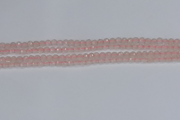 CRQ288 15.5 inches 4mm faceted round rose quartz gemstone beads