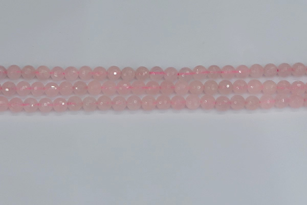 CRQ289 15.5 inches 6mm faceted round rose quartz gemstone beads