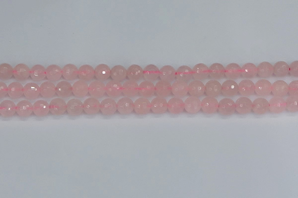 CRQ290 15.5 inches 8mm faceted round rose quartz gemstone beads