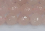 CRQ292 15.5 inches 12mm faceted round rose quartz gemstone beads