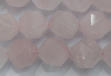 CRQ305 15 inches 16mm faceted nuggets rose quartz beads