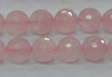 CRQ31 15.5 inches 12mm faceted round natural rose quartz beads