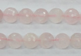 CRQ34 15.5 inches 10mm faceted round natural rose quartz beads