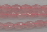 CRQ350 15.5 inches 6*9mm faceted rice rose quartz beads