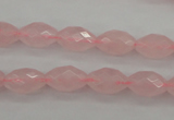 CRQ351 15.5 inches 8*12mm faceted rice rose quartz beads