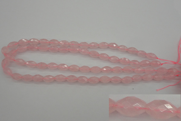 CRQ351 15.5 inches 8*12mm faceted rice rose quartz beads