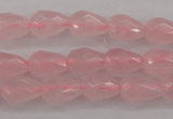 CRQ355 15.5 inches 6*9mm faceted teardrop rose quartz beads