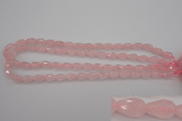 CRQ356 15.5 inches 8*12mm faceted teardrop rose quartz beads