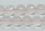 CRQ36 15.5 inches 14mm faceted round natural rose quartz beads