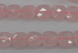 CRQ366 15.5 inches 10*10mm faceted square rose quartz beads