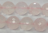 CRQ37 15.5 inches 16mm faceted round natural rose quartz beads