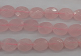 CRQ372 15.5 inches 8*10mm faceted oval rose quartz beads wholesale