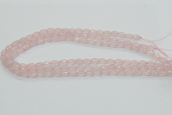 CRQ39 15.5 inches 6*10mm faceted rice natural rose quartz beads