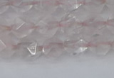 CRQ401 15.5 inches 6mm faceted nuggets rose quartz beads