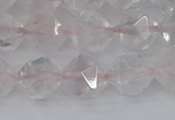 CRQ402 15.5 inches 8mm faceted nuggets rose quartz beads