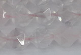 CRQ403 15.5 inches 10mm faceted nuggets rose quartz beads