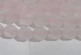 CRQ406 15.5 inches 6mm faceted nuggets matte rose quartz beads