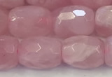 CRQ425 15.5 inches 10*15mm - 11*16mm faceted drum rose quartz beads