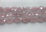 CRQ427 22*28mm - 25*30mm faceted octagonal rose quartz beads