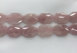 CRQ429 30*35mm - 35*45mm faceted octagonal rose quartz beads