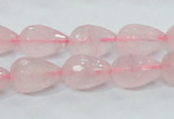 CRQ43 15.5 inches 10*14mm faceted teardrop natural rose quartz beads