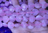 CRQ435 15.5 inches 16*16mm faceted heart rose quartz beads wholesale