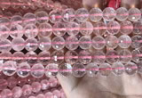 CRQ446 15.5 inches 10mm faceted round rose quartz beads