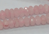 CRQ48 15.5 inches 6*10mm faceted rondelle natural rose quartz beads