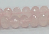 CRQ49 15.5 inches 10*14mm faceted rondelle natural rose quartz beads