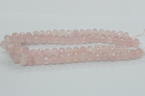 CRQ49 15.5 inches 10*14mm faceted rondelle natural rose quartz beads