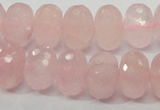 CRQ50 15.5 inches 10*16mm faceted rondelle natural rose quartz beads