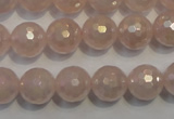 CRQ515 15.5 inches 14mm faceted round AB-color rose quartz beads