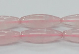 CRQ57 15.5 inches 10*30mm rice natural rose quartz beads wholesale