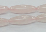 CRQ58 15.5 inches rice 10*30mm natural rose quartz beads wholesale