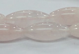 CRQ59 15.5 inches 12*30mm rice natural rose quartz beads wholesale