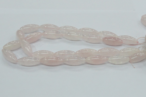 CRQ59 15.5 inches 12*30mm rice natural rose quartz beads wholesale