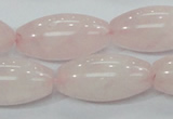 CRQ60 15.5 inches 15*30mm rice natural rose quartz beads wholesale