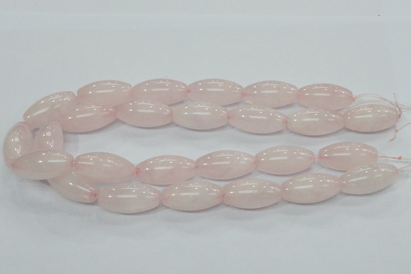 CRQ60 15.5 inches 15*30mm rice natural rose quartz beads wholesale