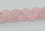 CRQ61 15.5 inches 8*10mm teardrop natural rose quartz beads wholesale