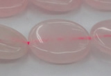 CRQ613 15.5 inches 18*25mm oval rose quartz beads wholesale