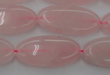 CRQ614 15.5 inches 15*30mm oval rose quartz beads wholesale