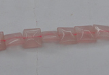 CRQ620 15.5 inches 8*8mm square rose quartz beads wholesale